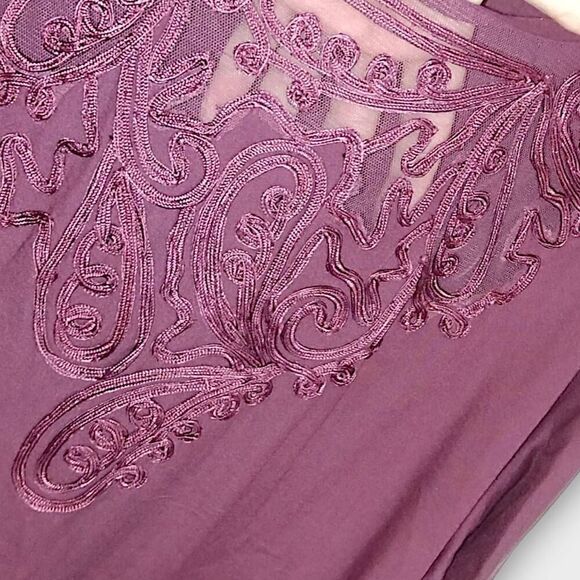 Soft Surroundings‎ Womens Top Sz Small Cranberry Lace Insert Tunic Relaxed Fit - Picture 6 of 12